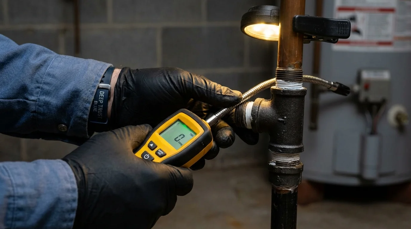 Gas leak detection with electronic sniffer by Johns Plumbing LLC in Saint Michael