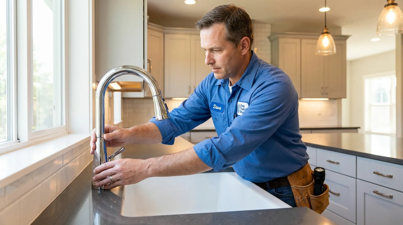 Kitchen faucet installation by Johns Plumbing LLC in Saint Michael